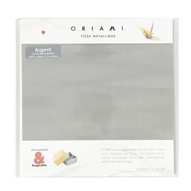 Feuille en métal Origami 15 x 15 cm Argent 3 pcs - Oriami Satisfait Ou Remboursé