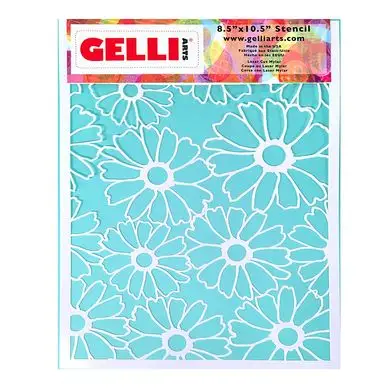 Marque Pochoir Fleurs pour Impression 20.3 x 25.4 cm - Gelli Arts