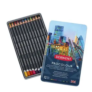 Prix Cassé Crayon de couleur Procolour Boîte métal 12 pcs - Derwent