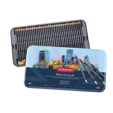 Crayon de couleur Procolour Boîte métal 36 pcs - Derwent Prix Bas