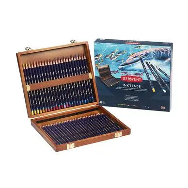 Expédition Rapide Crayon encre aquarellable Inktense Coffret bois 48 pcs - Derwent