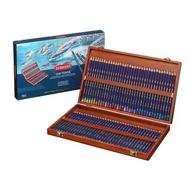 Nouvel Arrivage Crayon d'encre aquarellable Inktense Coffret bois 72 pcs - Derwent