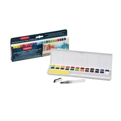 Meilleur Prix Encre aquarellable Inktense 24 demi-godets - Derwent