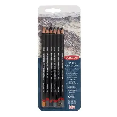 Crayon fusain teinté Charcoal Set 6 pcs - Derwent Meilleure Vente