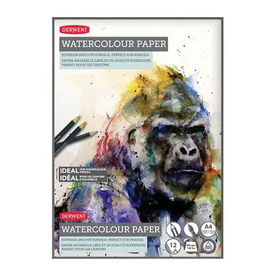 Bloc papier aquarelle lisse 12 feuilles 300 g/m² - Derwent Solde