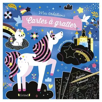 Nouveauté Pochette Cartes à gratter Attrape-rêves Licornes et chevaux - Gründ