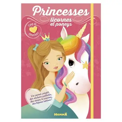 Marque Livre Coup de cœur créations Princesses, licornes et poneys - Hemma