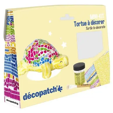 Tortue en papier mâché - Mini kit - Décopatch Solde