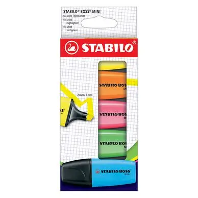 Achat Immédiat Surligneur mini BOSS set 5 couleurs - STABILO