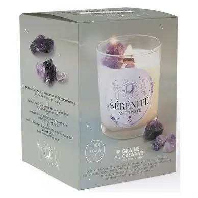 Seulement Aujourd'hui Bougie cire végétale Kit DIY Lithothérapie Améthyste - Graine Créative