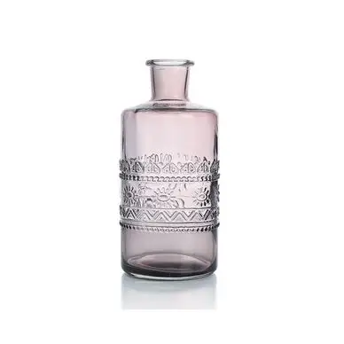 Prix Bas Vase en verre gris transparent 7.5 x 14.5 cm Barcelone - Graine Créative
