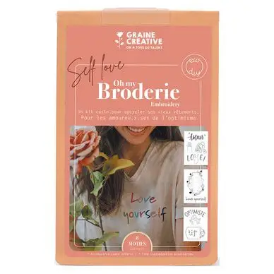 Bon Marché Kit de broderie sur vêtement Self Love - Graine Créative