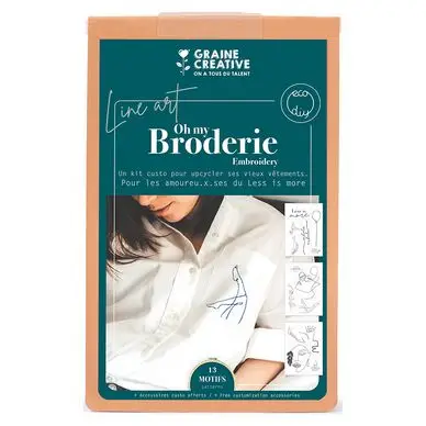 Kit de broderie sur vêtement Line Art - Graine Créative Offre Limitée