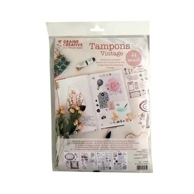 Tampons Transparents Vintage 44 pcs - DTM Promotion Saisonnière