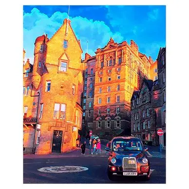 Commande En Gros Broderie Diamant 40 x 50 cm Rue Edinburgh - Figured'Art