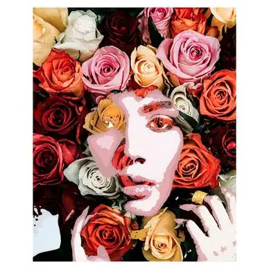 Broderie Diamant 40 x 50 cm Visage de roses - Figured'Art Offre Spéciale