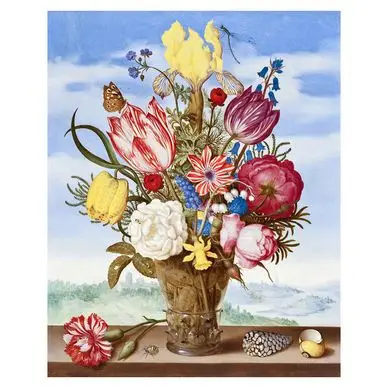 Broderie Diamant 40 x 50 cm Bouquet de Fleurs - Ambrosius Bosschaert - Figured'Art Offre Spéciale