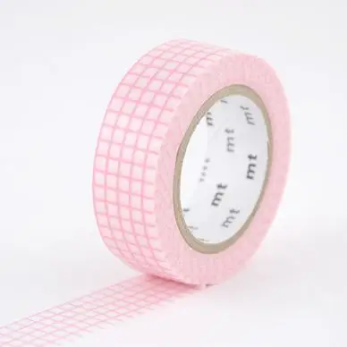 Masking Tape 7 m x 15 mm Quadrillé Rose - Masking Tape mt Retour Gratuit