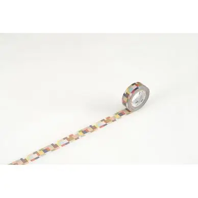 Expédition Rapide Masking Tape 7 m x 15 mm Mosaïc Gris Ocre - Masking Tape mt