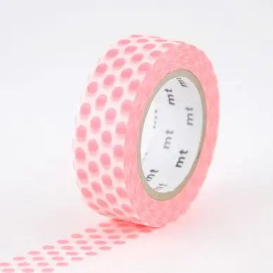 Pas Cher Masking Tape 7 m x 15 mm Pois Rouge Fluo - Masking Tape mt