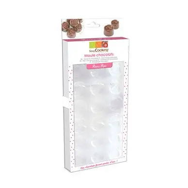 Prix Réduit Moule rigide Chocolat motif Rose 27.5 x 13.5 x 2.3 cm - ScrapCooking
