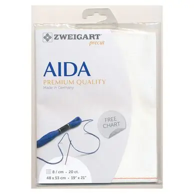 Meilleure Vente Toile à broder Aïda 8 pts/cm 20 ct 48 x 53 cm Coton - Zweigart