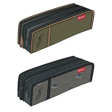 Trousse double 22 x 7,5 x 7 cm Boy - Kickers Prix Bas