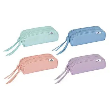 Pas Cher Trousse double 22 x 7,5 x 7 cm Pastel - Editions Oberthur