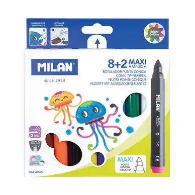 Feutre MAXI Magic pochette 8 couleurs+ 2 feutres magiques - MILAN Bon Plan