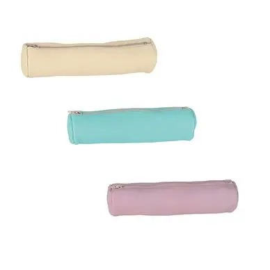 Trousse ronde en cuir naturel Pastel Couleur aléatoire - Oxford Offre Exclusive