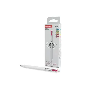 Stylo encre gel pigmentée One 0.7 mm Set Neon 5 pcs - Uni-Ball Nouvel Arrivage