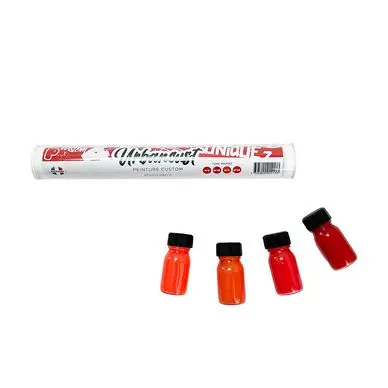 Meilleure Vente Peinture Custom Cuir Kit 4 Flacons 10 ml Tons Rouges Orangés - Urbancust