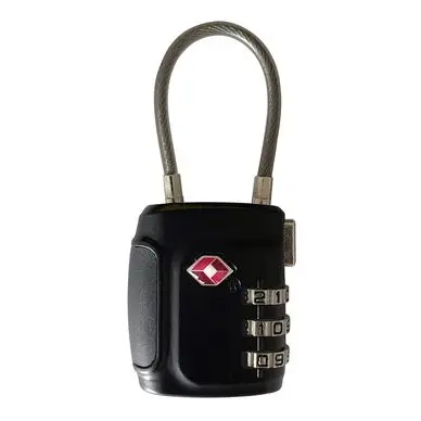 Achat Immédiat Cadenas à combinaison avec câble 80 x 33 x13.5 mm Noir - Sign
