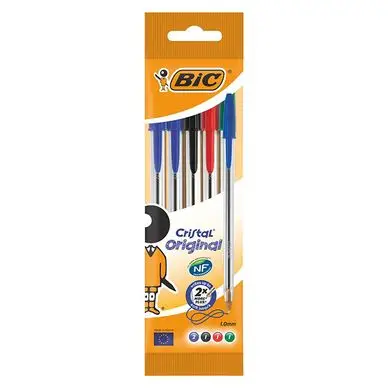 Prix Promo Pochette de 5 Stylos à bille cristal - Bic
