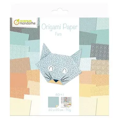 Papier Origami 20 x 20 cm 60 Feuilles Fourrures - Avenue Mandarine Prix Cassé