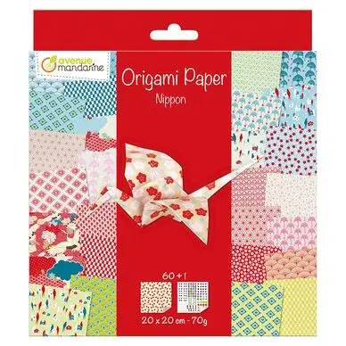Papier Origami 20 x 20 cm 60 Feuilles Nippon - Avenue Mandarine Livraison Express