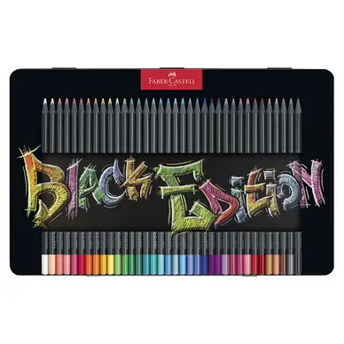 Crayons de couleur Black Edition Boîte métal de 36 - Faber-Castell Quantité Limitée