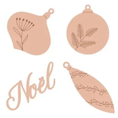 Décoration de Noël ajourée en bois Splendid Christmas 12 pcs - Artemio Nouvelle Collection