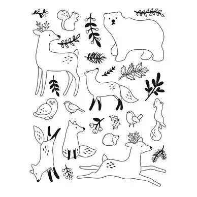 Tampon transparent Woodsy Christmas Animaux 25 pcs - Artemio Vente Directe