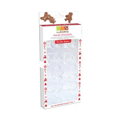 Dernière Chance Moule rigide Chocolats de Noël 27.5 x 13.5 x 2.3 cm - ScrapCooking