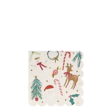Serviette de table Noël Papier écologique 16 pcs 12.7 x 12.7 cm - Meri Meri Remise