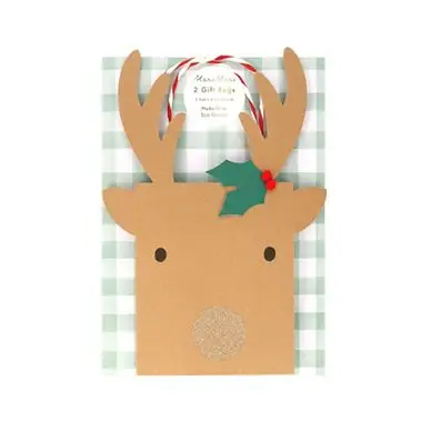 Sac cadeau en papier Renne 2 pcs - Meri Meri Top Vente