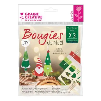 Authentique Bougies de Noël Kit DIY 3 pcs - Graine Créative