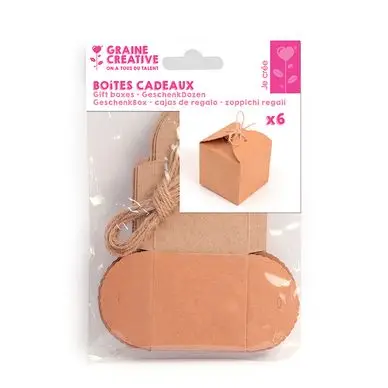 Jusqu'à Épuisement Des Stocks Boîte cadeau en Kraft 6 pcs - Graine Créative
