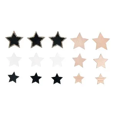 Nouveauté Miniature adhésive en bois 3.2-5 cm 15 pcs Étoile - Rayher
