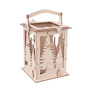 Soldes Lanterne en bois Lutin 15.3 x 15.3 x 26.5 cm - Rayher