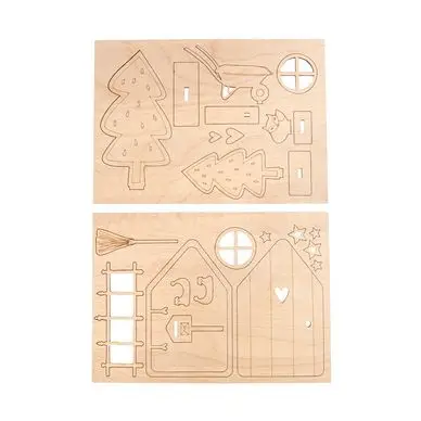 Porte en bois Lutin Tomte 24 pcs - Rayher Nouvelle Collection