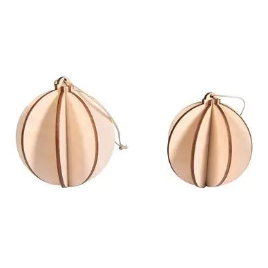 Commande En Gros Boule de Noël 3D en bois ø 7 et ø 8 cm 2 pcs - Rayher