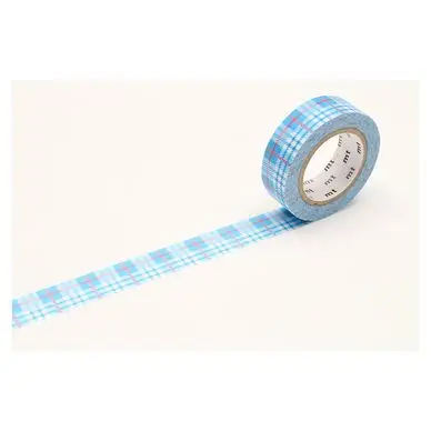 Populaire Masking Tape 7 m x 15 mm Tartan Bleu - Masking Tape mt