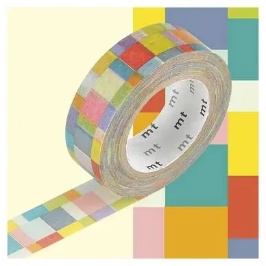 Masking Tape 7 m x 15 mm Mosaïc Couleurs vives - Masking Tape mt Haute Qualité